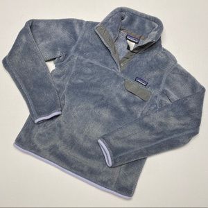 Patagonia Re-Tool Snap-T Pullover in Gray/Blue Hem Size Small VGUC